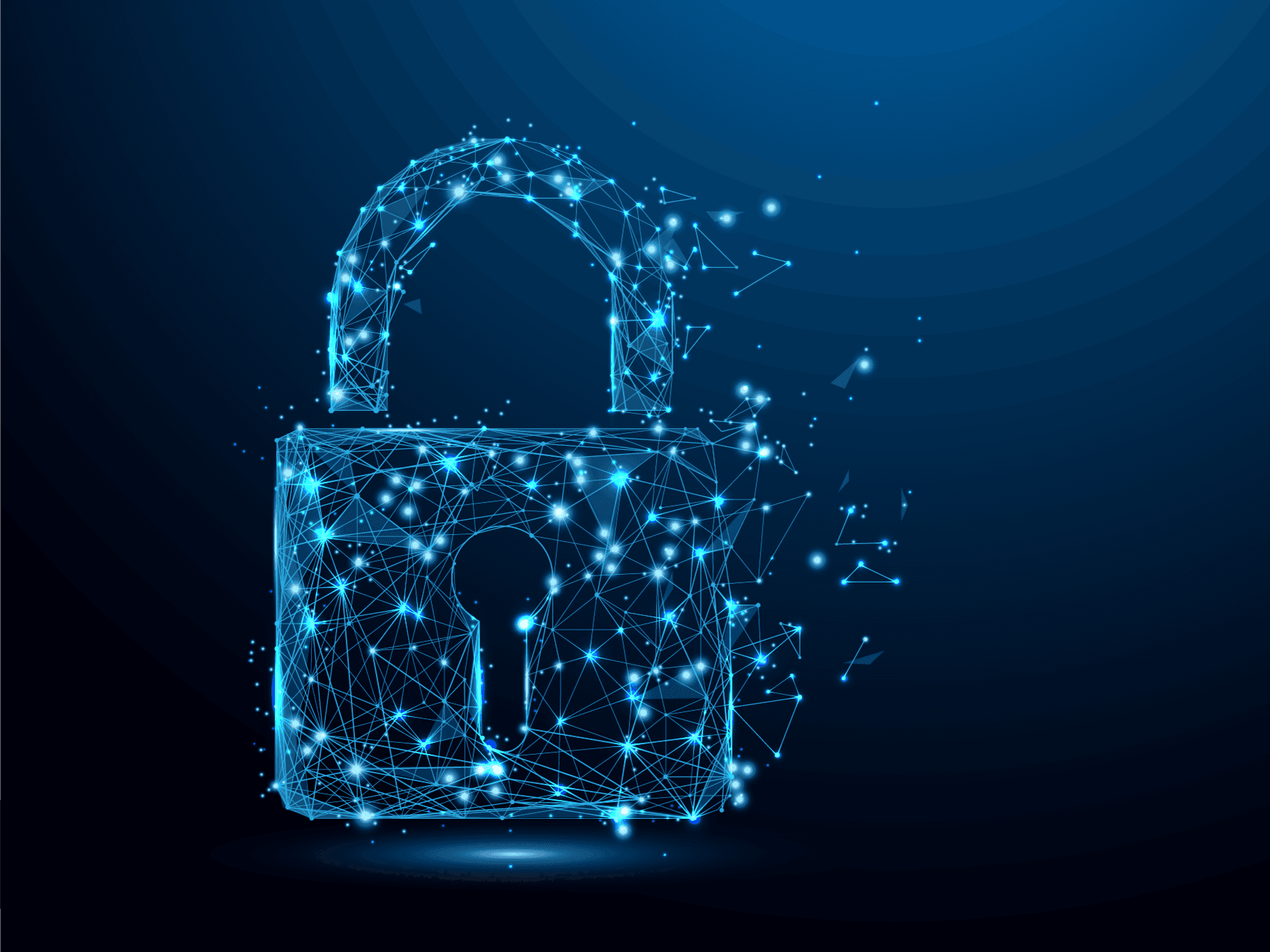 Digitales Vorhängeschloss als Symbol für IT-Sicherheit und Datenschutz