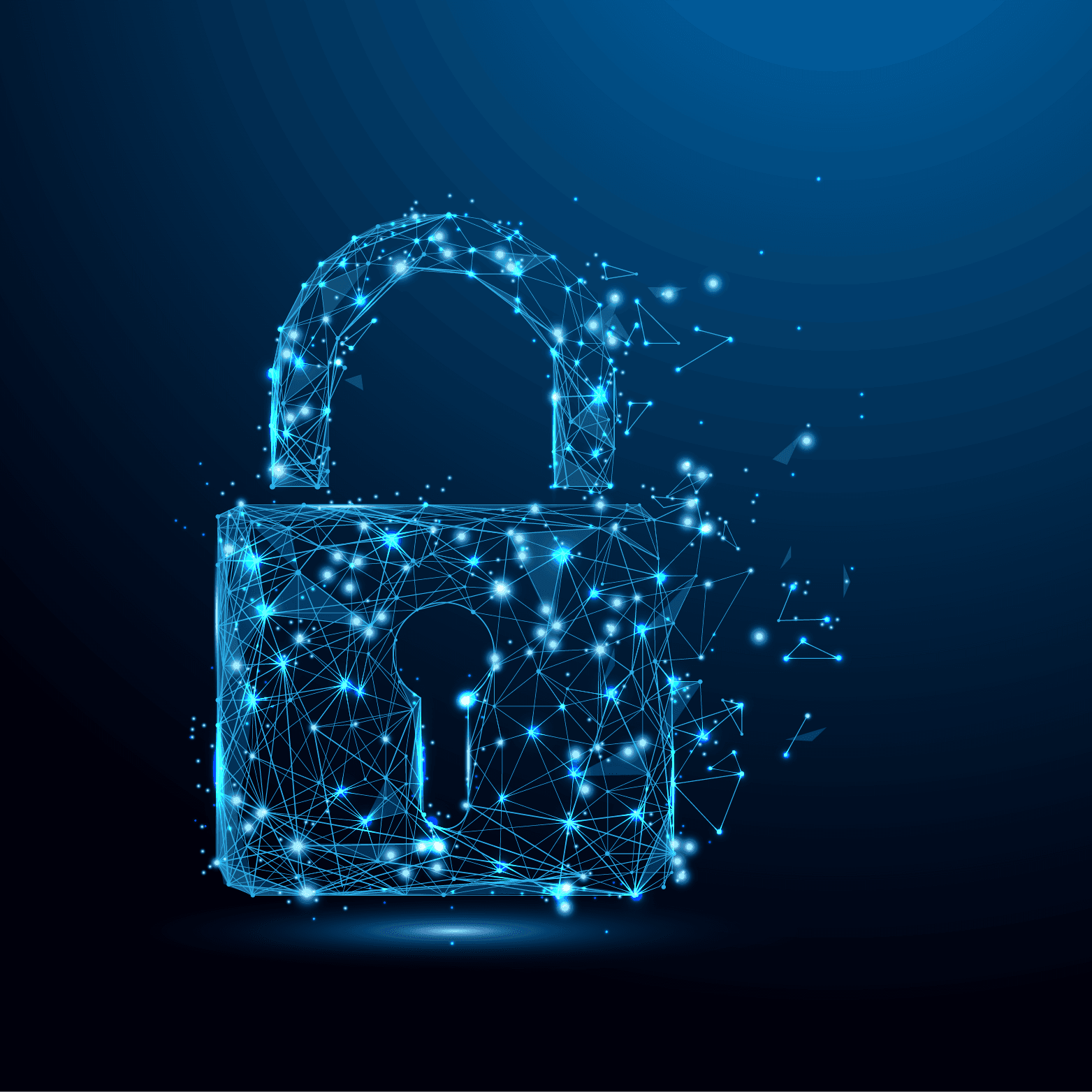 Digitales Vorhängeschloss als Symbol für IT-Sicherheit und Datenschutz