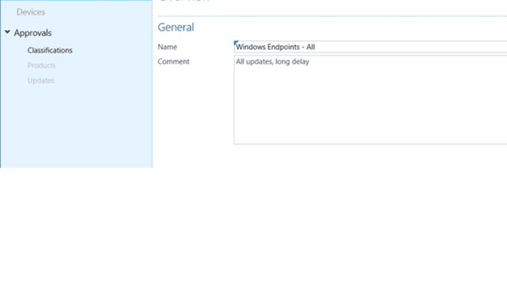 Abbildung 1 – Name und Verzögerungszeit eines Updateprofiles