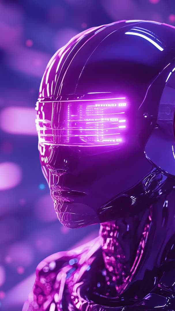 Futuristischer Roboterkopf als Symbol für proaktive Endpoint-Sicherheit