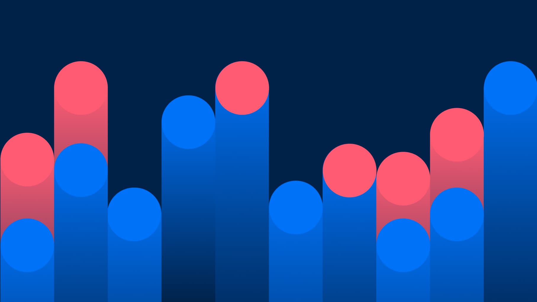 Abstrakte Balkengrafik in Blau und Pink als Symbol für Unified Endpoint Management