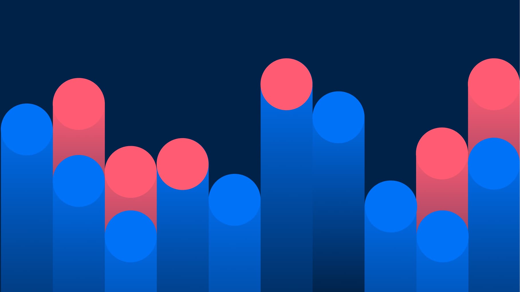 Abstrakte Balkengrafik in Blau und Pink zum Unified Endpoint Management