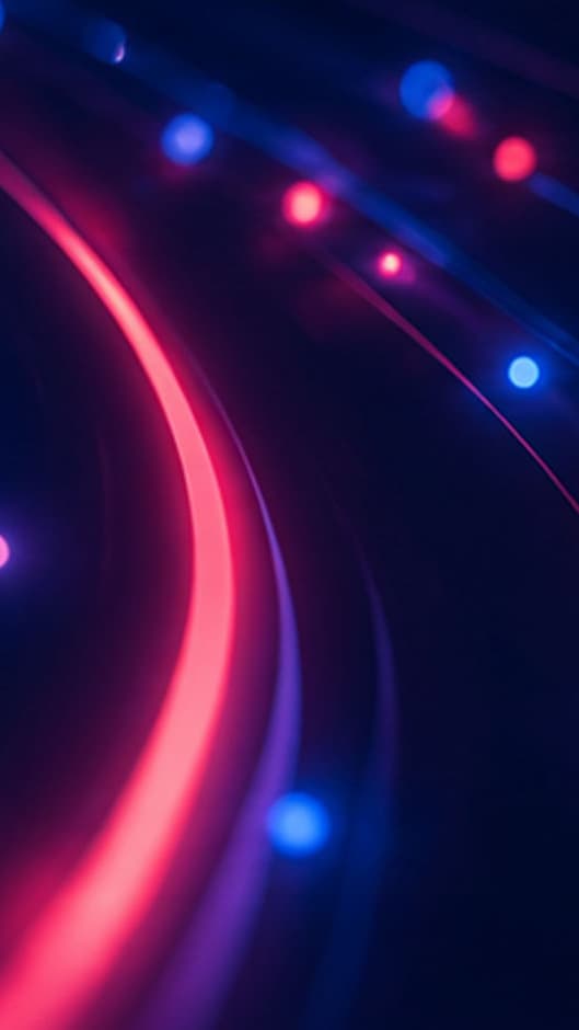 Abstrakte blaue und pinke Lichtspuren auf dunklem Hintergrund
