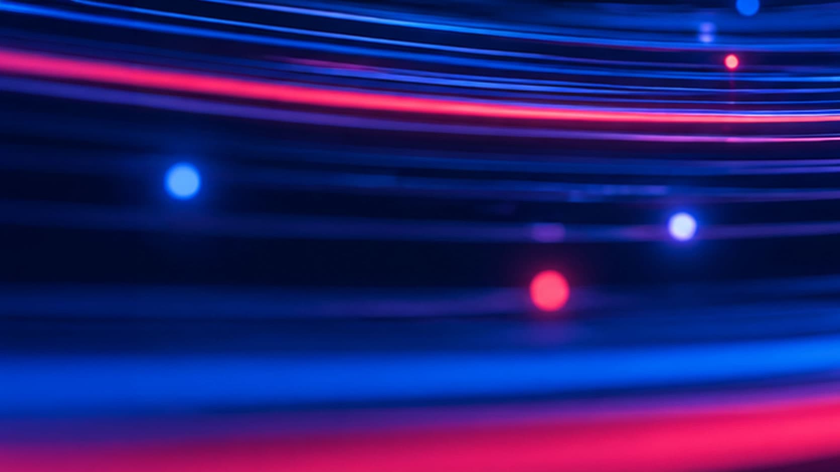Abstrakter Hintergrund mit blauen und pinken Lichtstreifen und leuchtenden Punkten