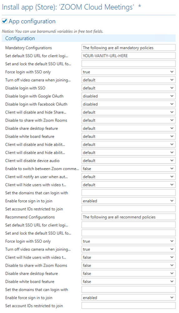 Android Enterprise App Configuration