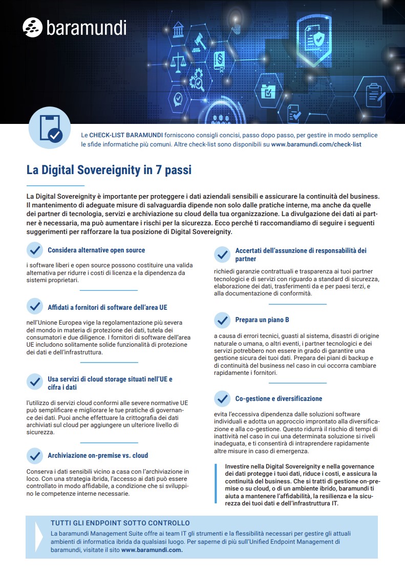 Check-list: La Digital Sovereignity in 7 passi