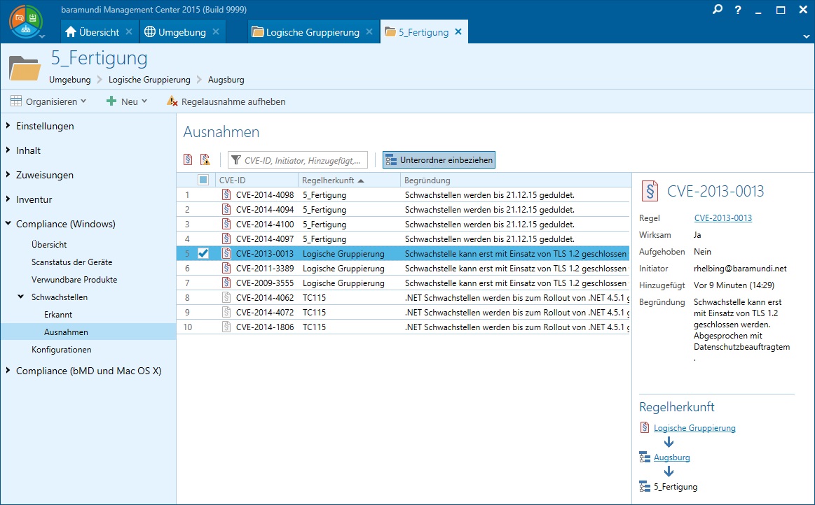 Vulnerability Scanner: Define rules for vulnerabilities