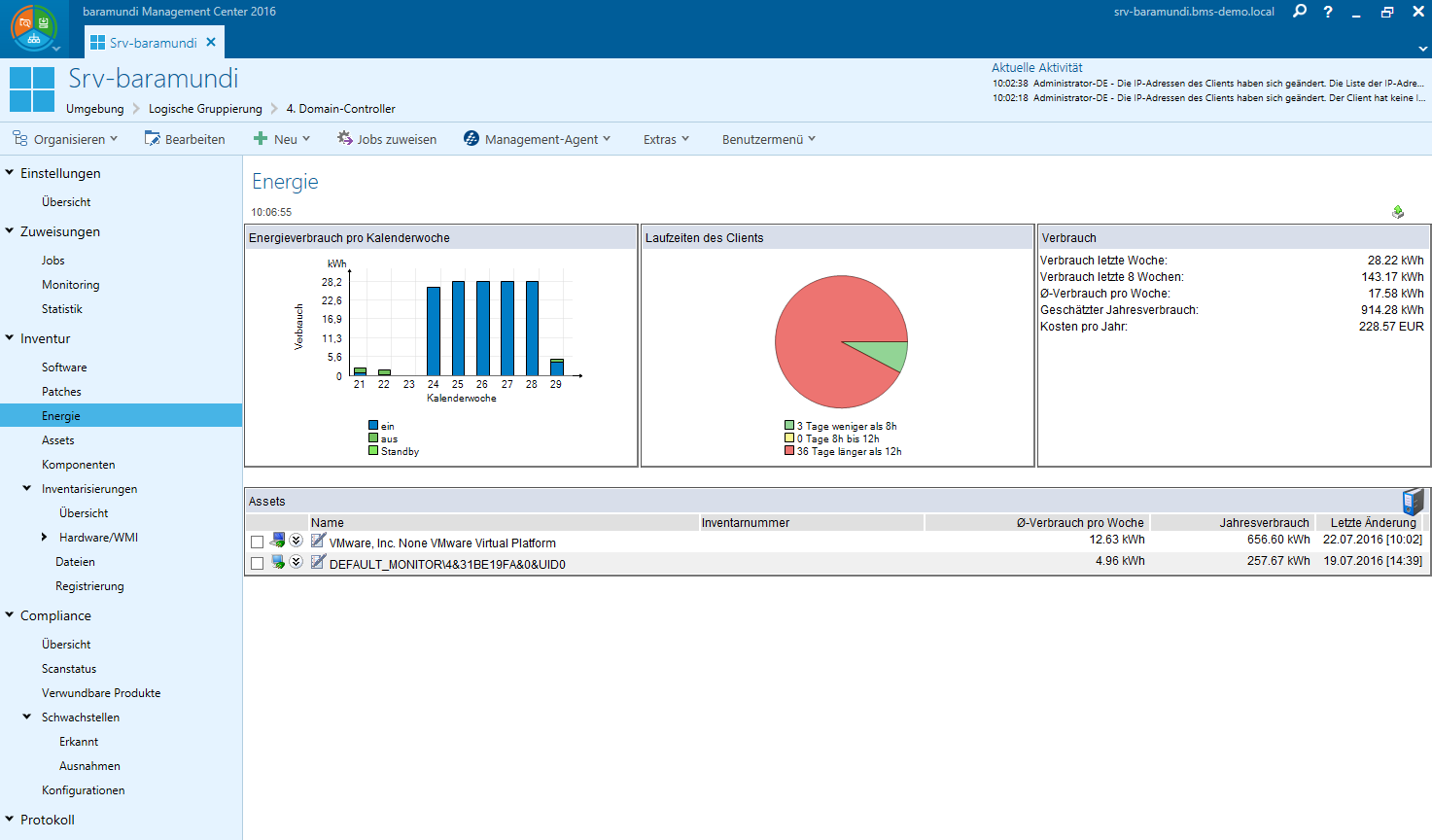 baramundi Energy Management for Green IT