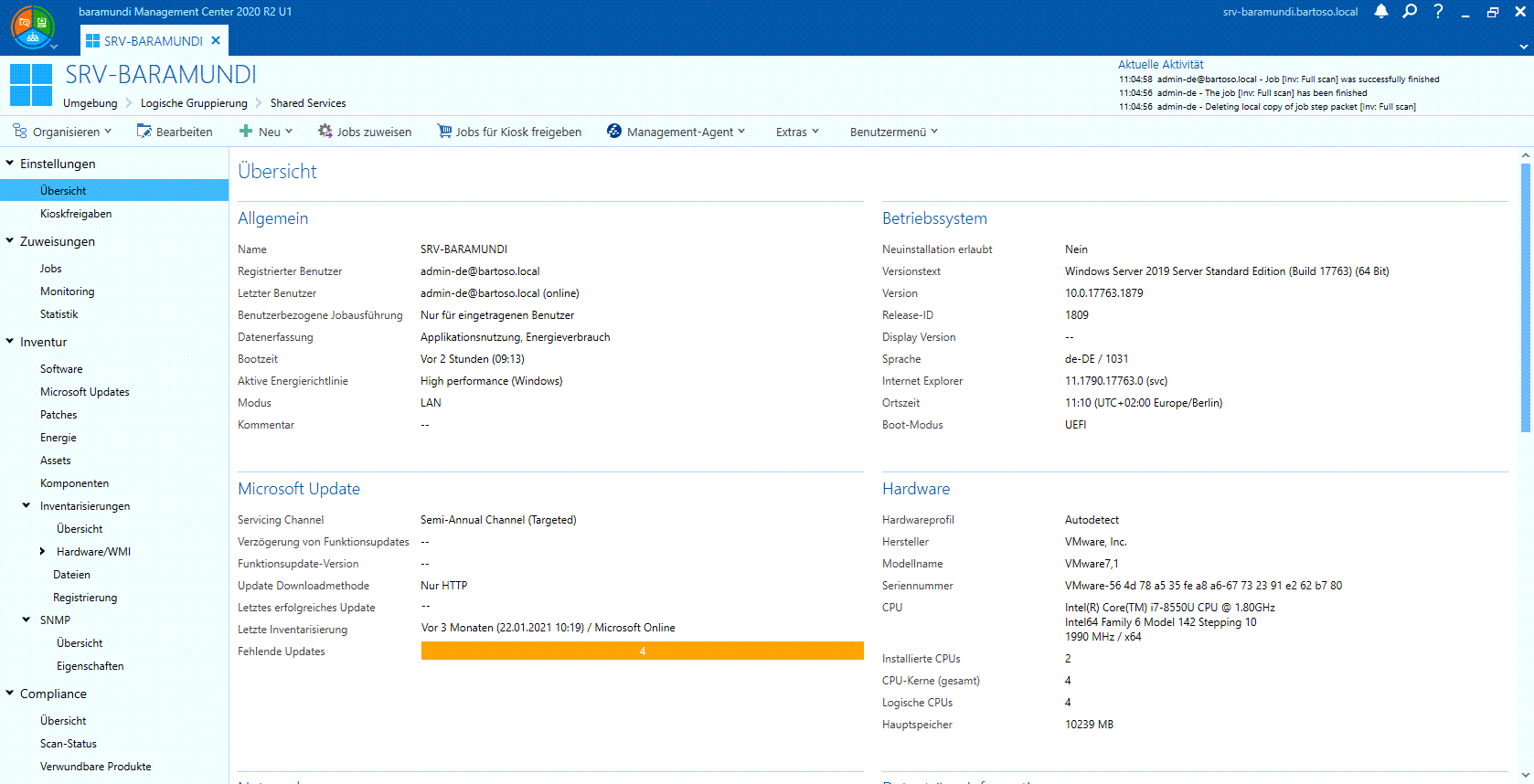 Inventory with important endpoint data