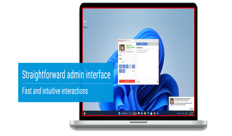 Laptop-Dashboard mit detailliertem Endbenutzer-Feedback und visuellen Stimmungsbildern zur Erfolgskontrolle für IT-Administratoren auf englisch