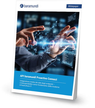 Copertina del whitepaper “baramundi Proactive Connect API”