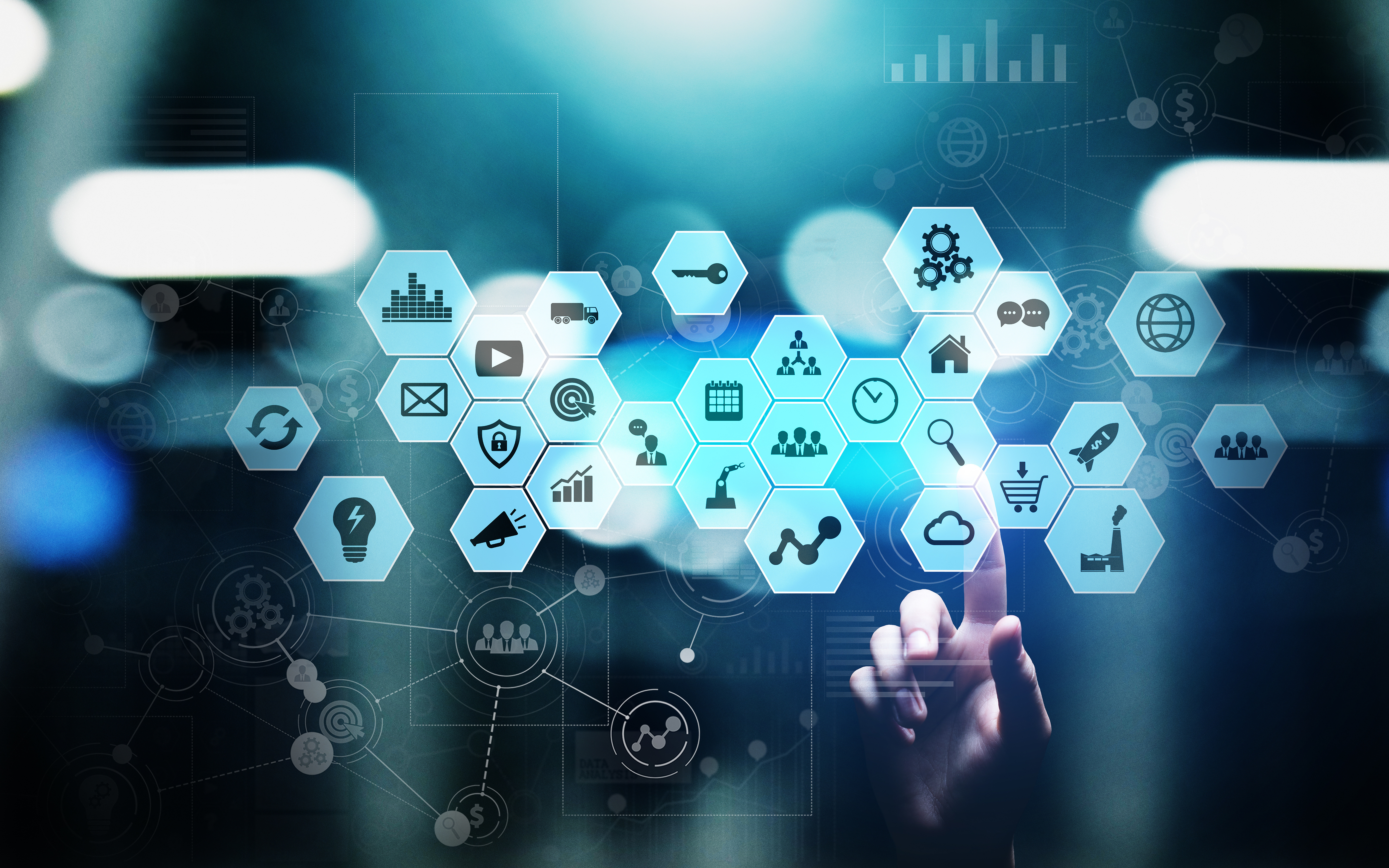 Mixed media, Business intelligence icons on virtual screen, analysis and big data processing dashboard. Business and modern information technology concept. Mixed media, Business intelligence icons on virtual screen, analysis and big data processing dashboard. Business and modern information technology concept.