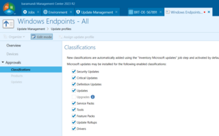 Figure 2 – Only classifications selected in the update profile are taken into account