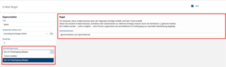 Neue Option für E-Mail-Regeln
